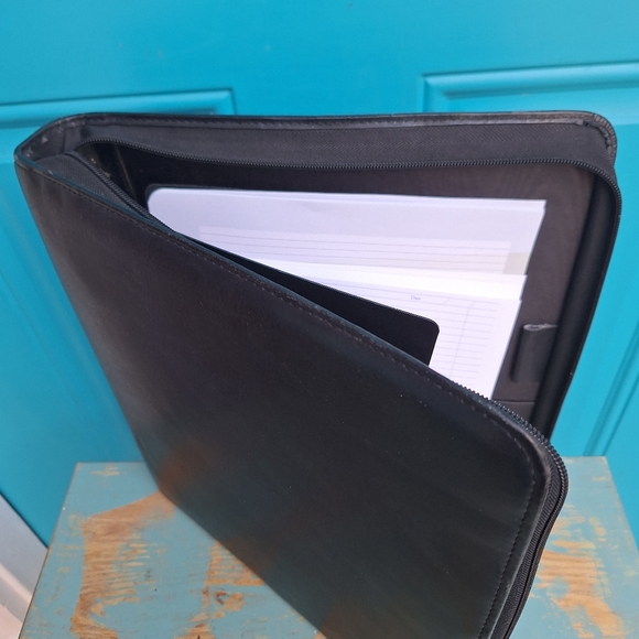 Leather Binder Daytimer Journal Day Planner Zipper Notebook Holder Folder Attach - Picture 13 of 16